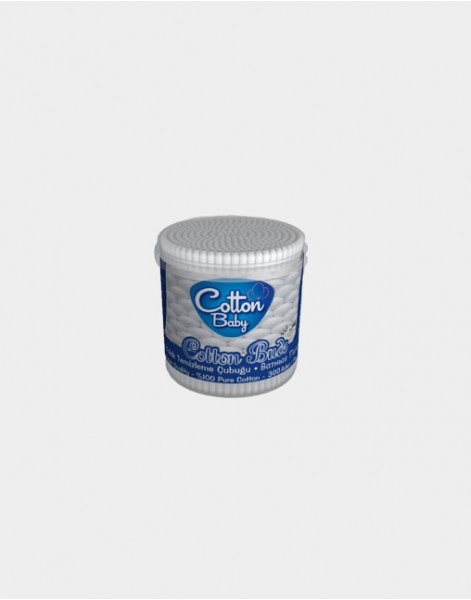 Cotton Baby cotton buds in round plastic box 300pcs 