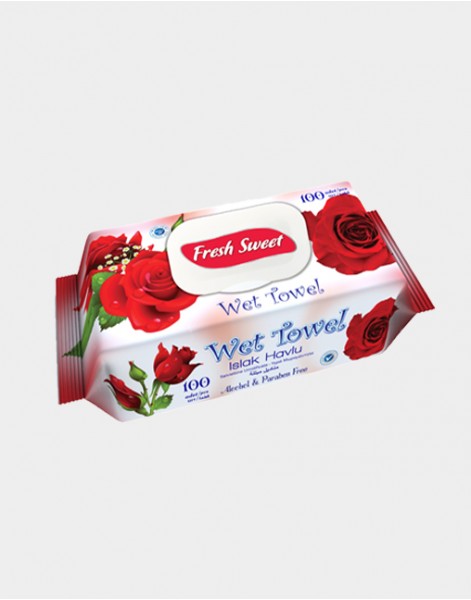 Fresh Sweet wet towel 100pcs Fliptop / Rose 
